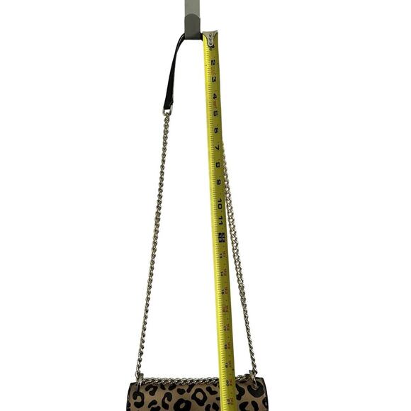 Kate Spade Leopard Print Leather Remi Flap Chain Crossbody Shoulder Bag Black - Picture 12 of 16